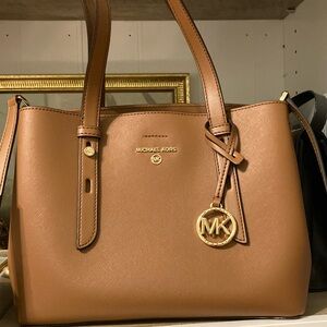 Michael Kors Mel Small Tote in Luggage Brown Color